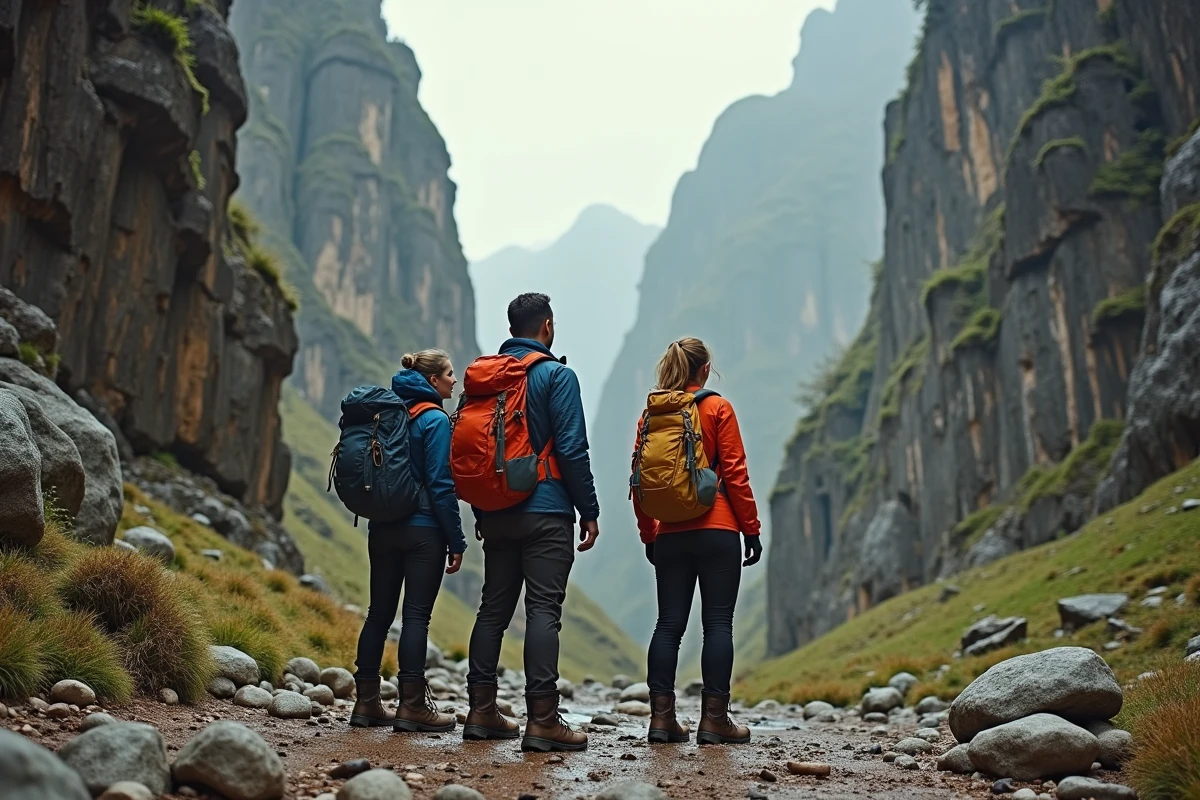 Groupe de randonneurs devant la gorge de Gorropu