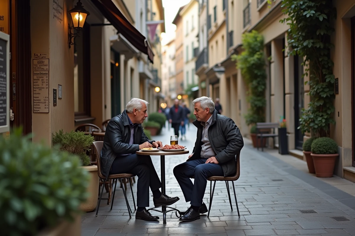 Deux hommes discutant autour d