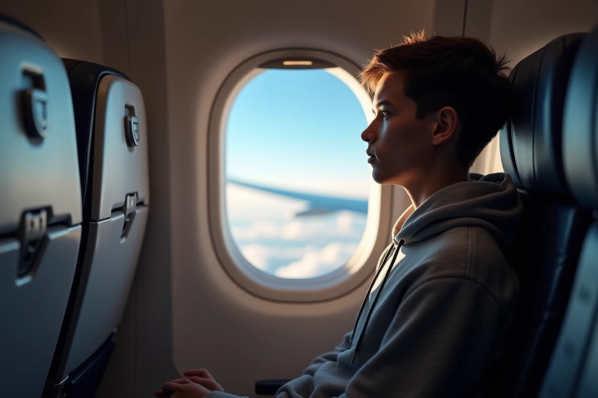 Jeune homme regardant par la fenêtre d